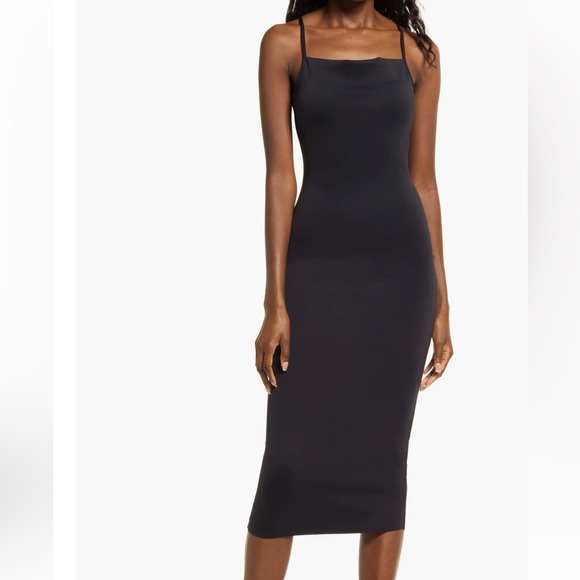 Good American Dresses & Skirts - Good American Scuba Spaghetti Midi Dress Size 1 Black GDK001